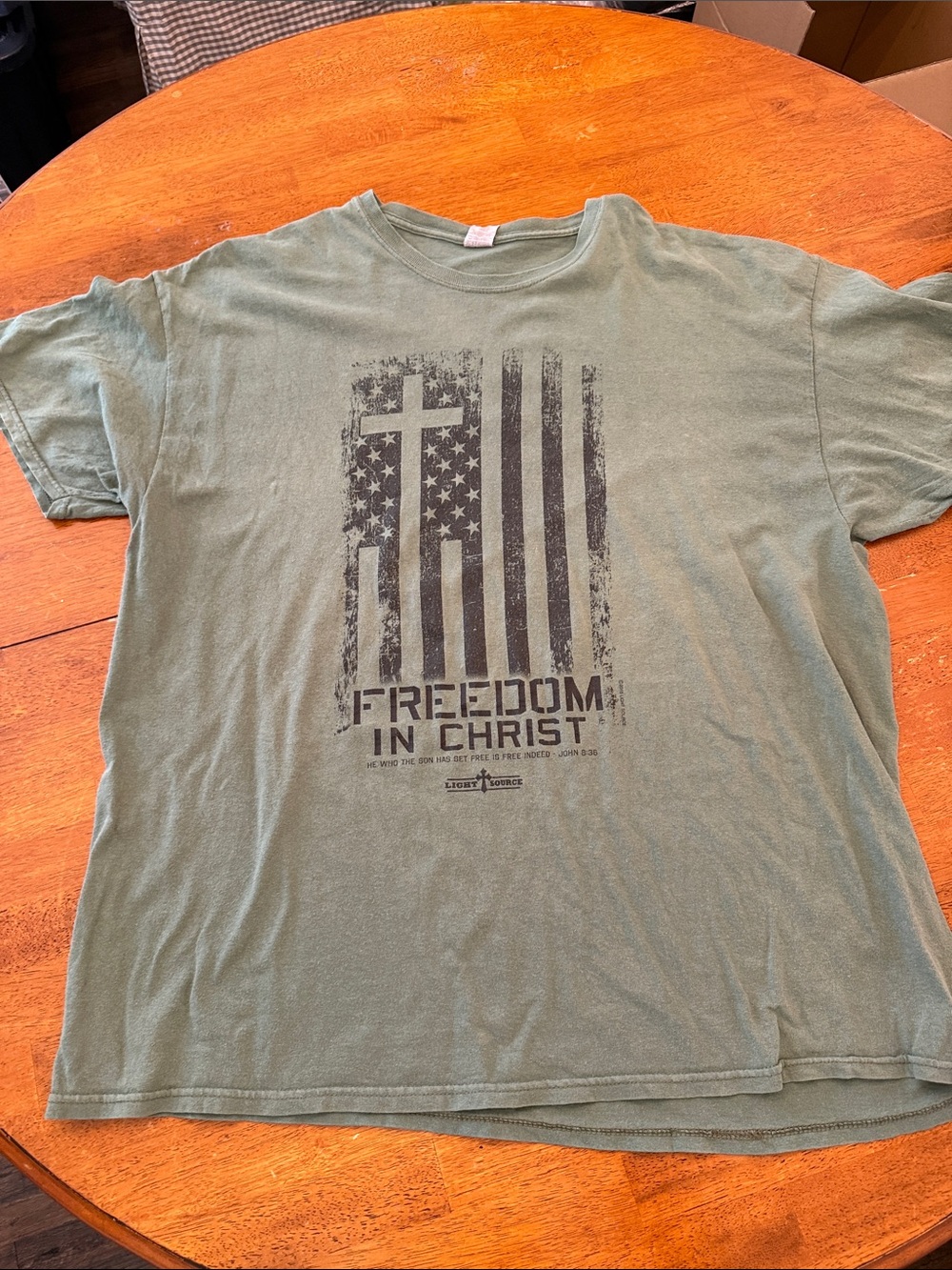 Gildan Olive Green Short-Sleeve Graphic Tee - Freedom in Christ